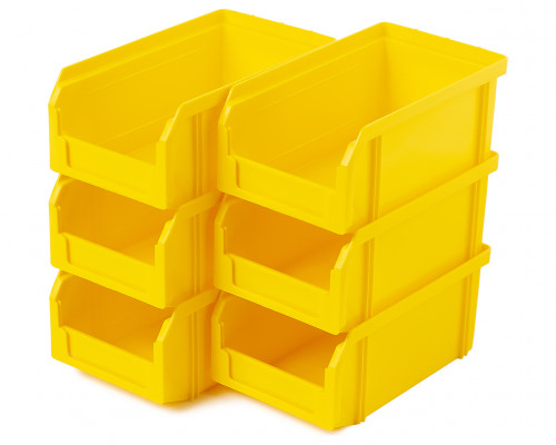 Пластиковый ящик Стелла-техник V-1-К6-желтый , 180х200х140мм, комплект 6 штук