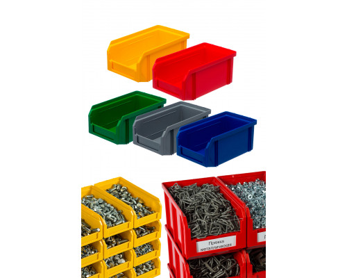 Пластиковый ящик Стелла-техник V-1-серый 172х102х75мм, 1 литр