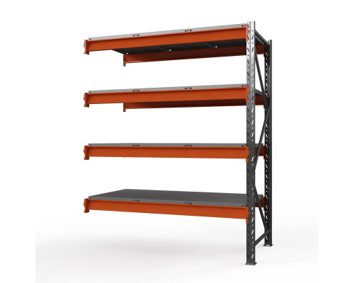 Секция приставная стеллажа металлического Оптима, 3000x1250x785 мм. Ярусы: 4 шт. метал.