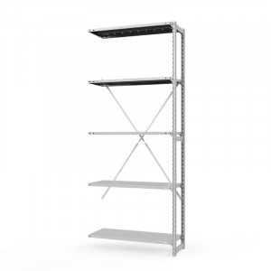 Секция приставная стеллажа металлического ТСУ Универсал, 2500x1060x500 мм. Полки: метал. перф.  5 шт.