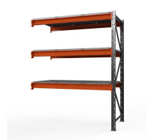 Секция приставная стеллажа металлического Оптима, 2000x2500x600 мм. Ярусы: 3 шт. метал.