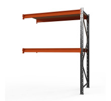 Секция приставная стеллажа металлического Оптима, 2000x2500x785 мм. Ярусы: 2 шт. фанера