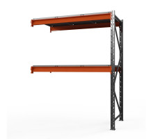 Секция приставная стеллажа металлического Оптима, 2000x1250x785 мм. Ярусы: 2 шт. метал.