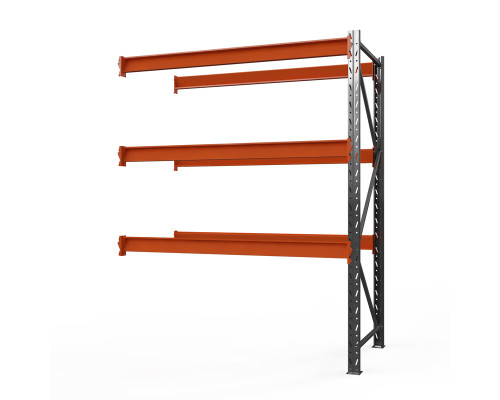 Секция приставная стеллажа металлического Оптима, 2000x1250x785 мм. Ярусы: 3 шт. без настила