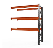 Секция приставная стеллажа металлического Оптима, 4000x1250x785 мм. Ярусы: 3 шт. без настила