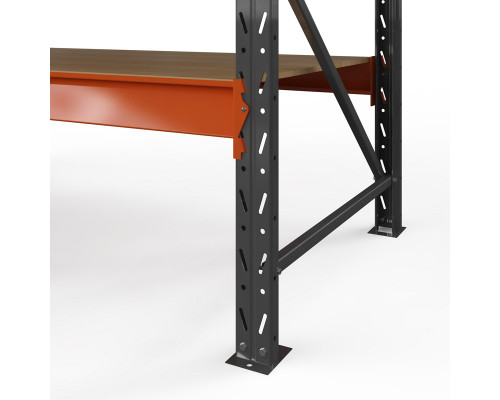 Стеллаж металлический Оптима, 3000x1530x785 мм. Ярусы: 5 шт. фанера