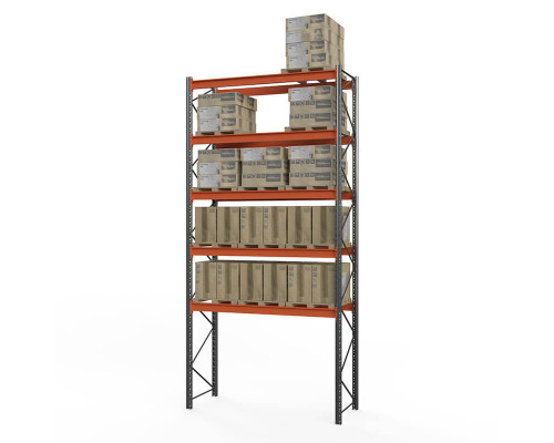 Стеллаж металлический паллетный (6000х1800х1100 мм), 5 ярусов