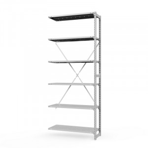 Секция приставная стеллажа металлического ТСУ Универсал, 3000x760x600 мм. Полки: метал. перф. усил. 6 шт.