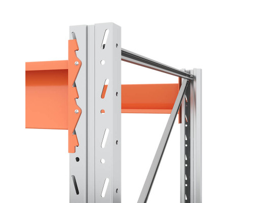 Секция приставная стеллажа металлического паллетного (2500х1800х1100 мм), 2 яруса