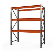 Секция приставная стеллажа металлического Оптима, 3500x2500x785 мм. Ярусы: 3 шт. без настила