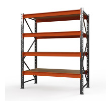 Стеллаж металлический Оптима, 3000x1250x785 мм. Ярусы: 4 шт. фанера