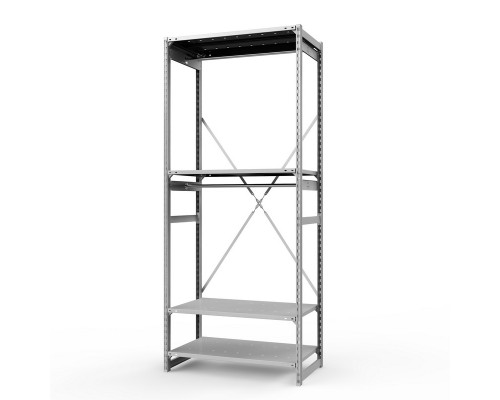 Стеллаж металлический ТСУ Универсал, 2500x1060x600 мм.Штанги: 2шт. Полки: метал. усил. перф. 4 шт.