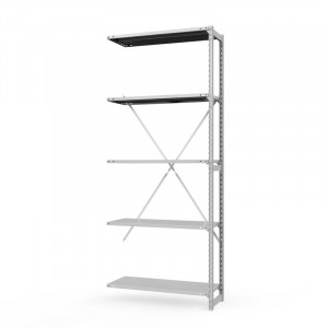 Секция приставная стеллажа металлического ТСУ Универсал, 2500x1060x300 мм. Полки: метал. усил. 5 шт.