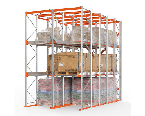 Стеллаж набивной паллетный (4500х3060х5000 мм), 2 линии, 3 яруса