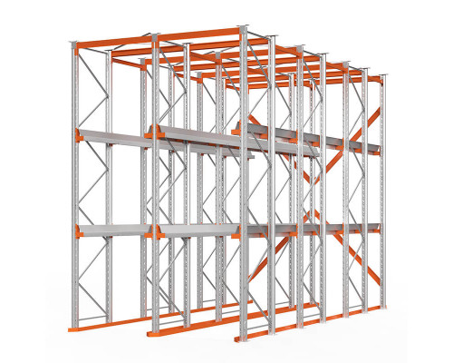 Стеллаж набивной паллетный (4500х3060х6000 мм), 2 линии, 3 яруса