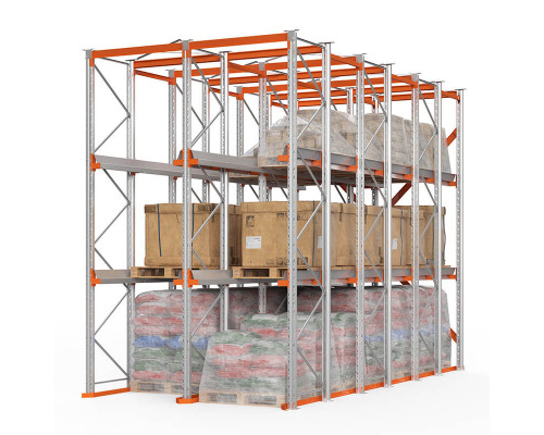 Стеллаж набивной паллетный (4500х3060х6000 мм), 2 линии, 3 яруса