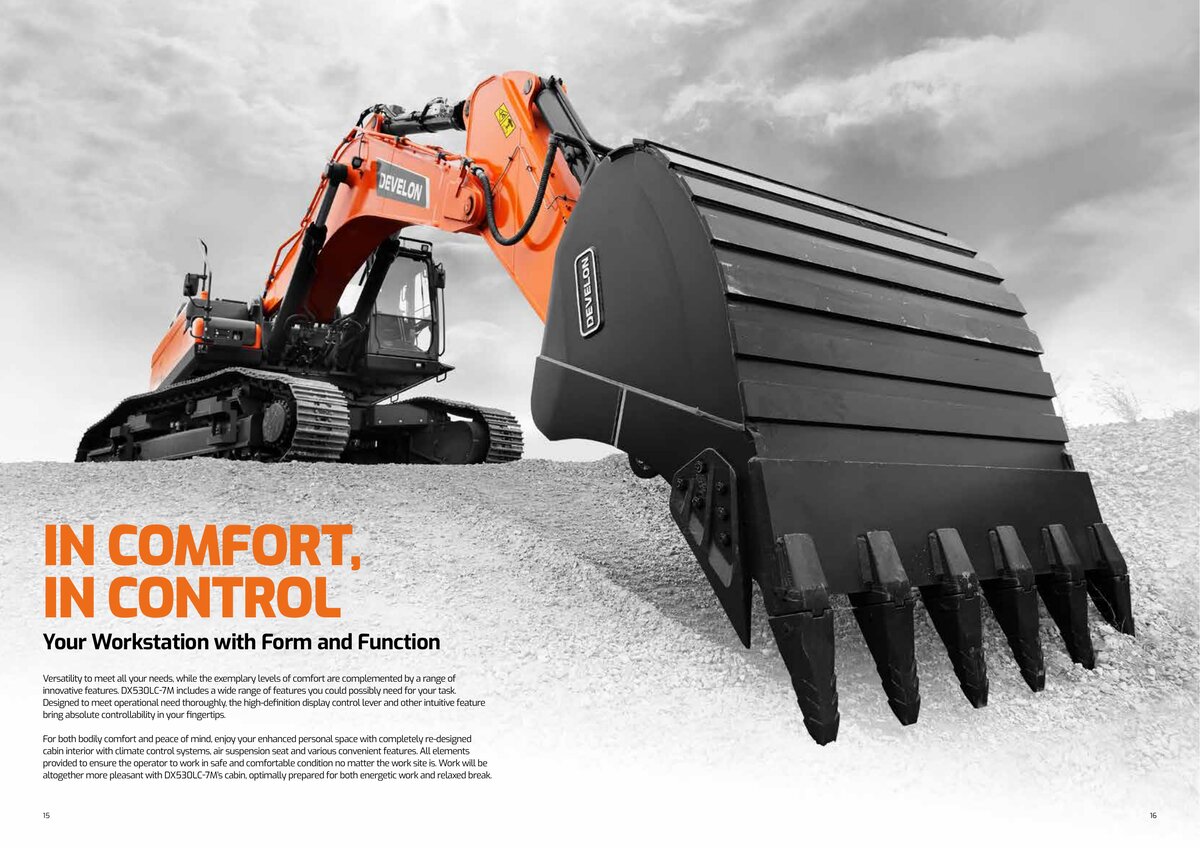 Рабочий диапазон DX530LC-7M